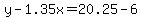 +y-1.35x=+20.25-6+