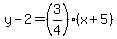 +y-2=%283%2F4%29%28x%2B5%29+