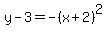 +y-3=-%28x%2B2%29%5E2+