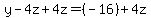 +y-4z+%2B+4z+=%28-16%29+%2B+4z+