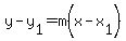 +y-y%5B1%5D=m%28+x-x%5B1%5D+%29+