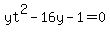 +yt%5E2-16y+-1=0