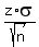 +z%2Asigma%2Fsqrt%28n%29
