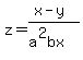 +z=%28x-y%29%2F%28a%5E2bx%29+
