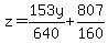 +z=+153y%2F640+%2B+807%2F160