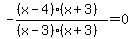 -%28%28x-4%29%28x%2B3%29%29%2F%28%28x-3%29%28x%2B3%29%29=0
