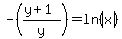 -%28%28y%2B1%29%2Fy%29+=+ln%28abs%28x%29%29