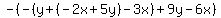 -%28-%28y%2B%28-2x%2B5y%29-3x%29%2B9y-6x%29