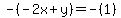 -%28-2x%2By%29=-%281%29