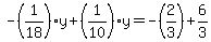 -%281%2F18%29y%2B%281%2F10%29y=-%282%2F3%29%2B6%2F3