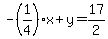 -%281%2F4%29x%2By=17%2F2