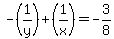 -%281%2Fy%29%2B%281%2Fx%29=-3%2F8