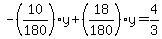 -%2810%2F180%29y%2B%2818%2F180%29y=4%2F3