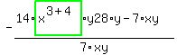 -%2814%2Ahighlight_green%28+x%5E%283%2B4%29+%29%2Ay28%2Ay-7%2Axy%29%2F7%2Fxy