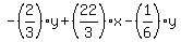 -%282%2F3%29y%2B%2822%2F3%29x-%281%2F6%29y