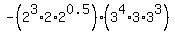 -%282%5E3%2A2%2A2%5E0.5%29%283%5E4%2A3%2A3%5E3%29