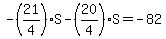 -%2821%2F4%29S-%2820%2F4%29S=-82