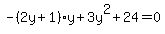 -%282y%2B1%29y%2B3y%5E2%2B24=0