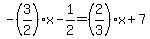 -%283%2F2%29x-1%2F2=%282%2F3%29x%2B7
