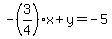-%283%2F4%29x%2By=-5