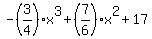 -%283%2F4%29x%5E3%2B%287%2F6%29x%5E2%2B17