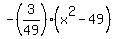 -%283%2F49%29%2A%28x%5E2-49%29