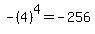 -%284%29%5E4=-256