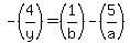 -%284%2Fy%29=%281%2Fb%29-%285%2Fa%29