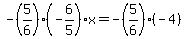 -%285%2F6%29%28-6%2F5%29x=-%285%2F6%29%28-4%29
