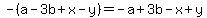 -%28a-3b%2Bx-y%29=-a%2B3b-x%2By