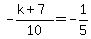 -%28k%2B7%29%2F10=-1%2F5