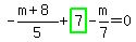 -%28m%2B8%29%2F5%2Bhighlight_green%28+7+%29-m%2F7=0
