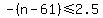 -%28n-61%29%3C=2.5