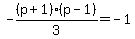 -%28p%2B1%29%28p-1%29%2F3=-1