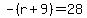 -%28r%2B9%29=28