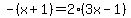 -%28x%2B1%29+=+2%283x-1%29