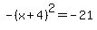 -%28x%2B4%29%5E2=-21