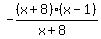-%28x%2B8%29%28x-1%29%2F%28x%2B8%29