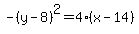 -%28y-8%29%5E2=4%28x-14%29