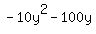 -+10y%5E2+-+100y