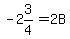 -+2%263%2F4+=+2B