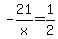 -+21%2Fx+=+1%2F2