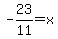 -+23%2F11+=+x+