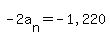 -+2a%5Bn%5D+=+-+%221%2C220%22