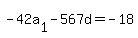 -+42a%5B1%5D+-+567d+=+-+18