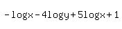 -+log+x+-+4log+y+%2B+5log%28x+%2B1%29