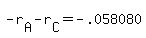 -+r%5BA%5D+-+r%5BC%5D+=-+.058080+