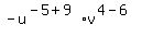 -+u%5E%28-+5+%2B+9%29v%5E%284+-+6%29