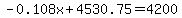 -0.108x%2B4530.75+=+4200