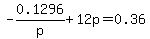 -0.1296%2Fp+%2B+12p+=+0.36